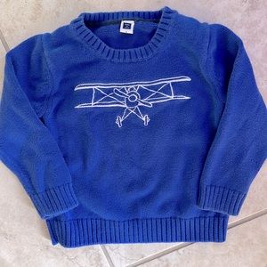 Janie and Jack 100% cotton toddler vintage airplane sweater